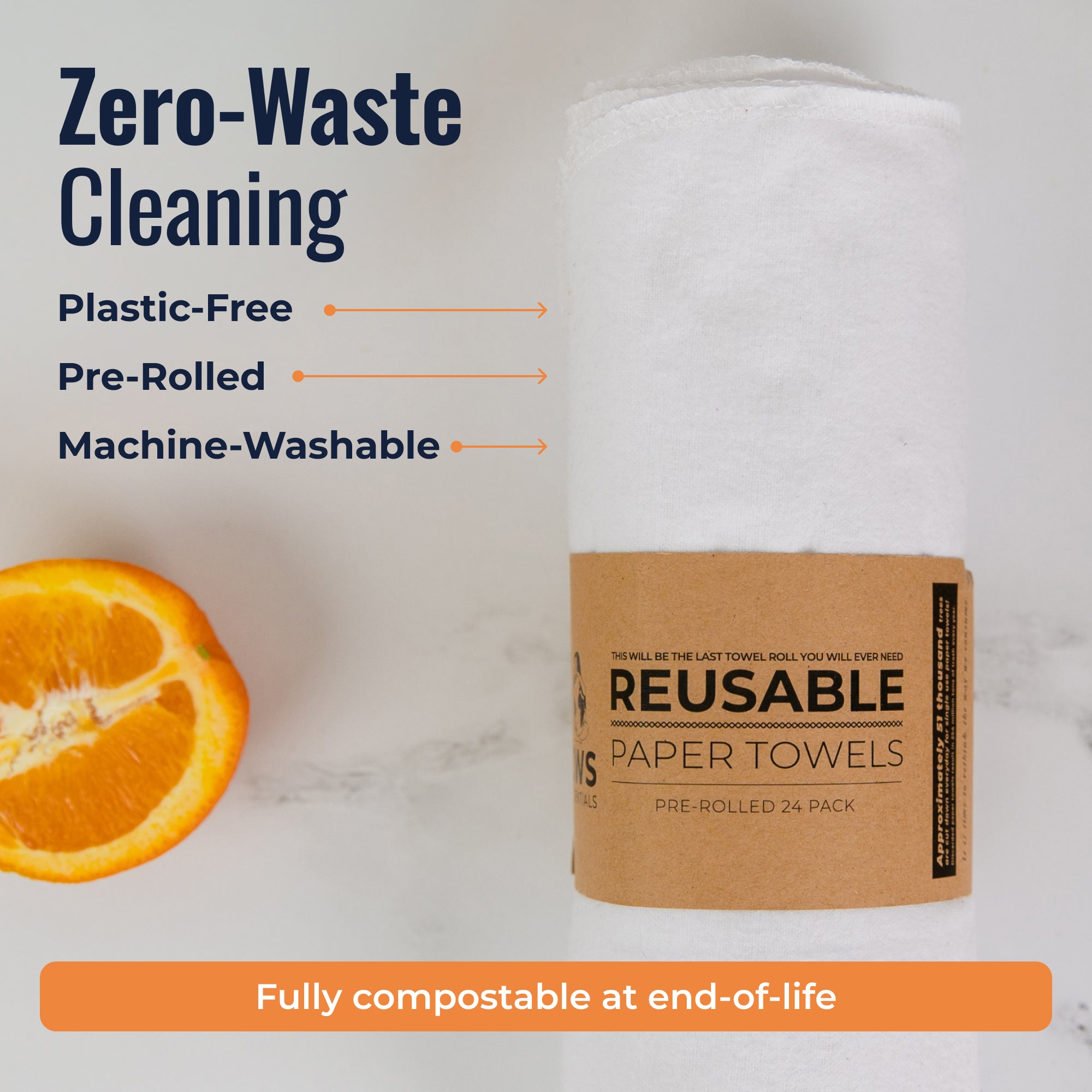 Reusable Paper Towels - 100% Organic Cotton