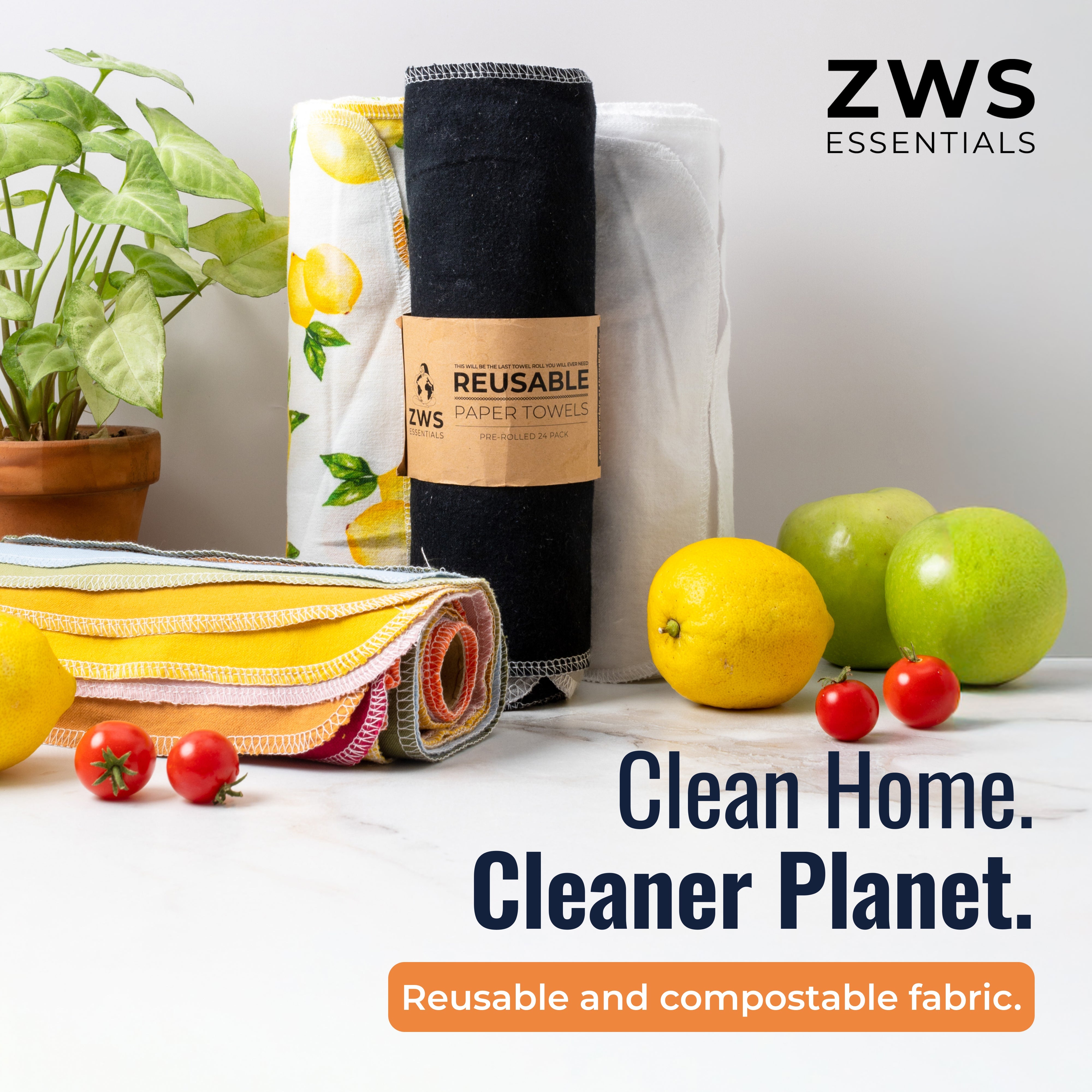 Reusable Paper Towels - 100% Organic Cotton