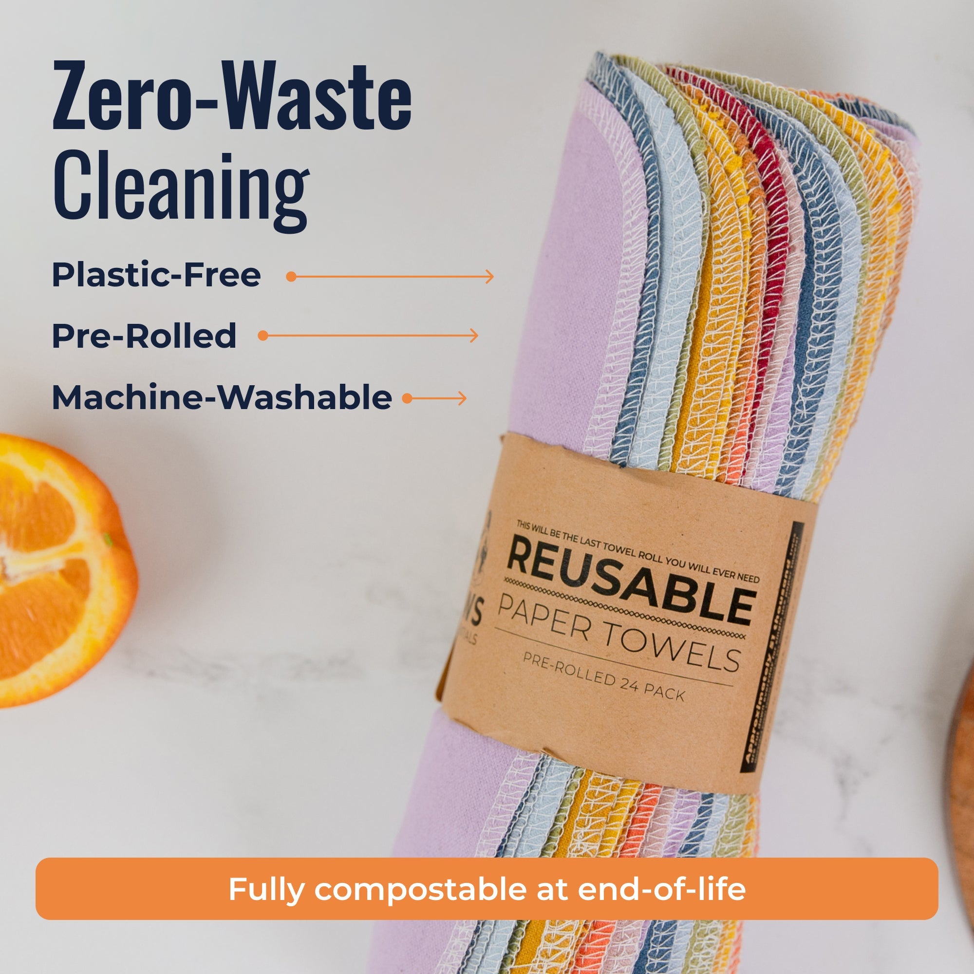 Reusable Paper Towels - 100% Organic Cotton