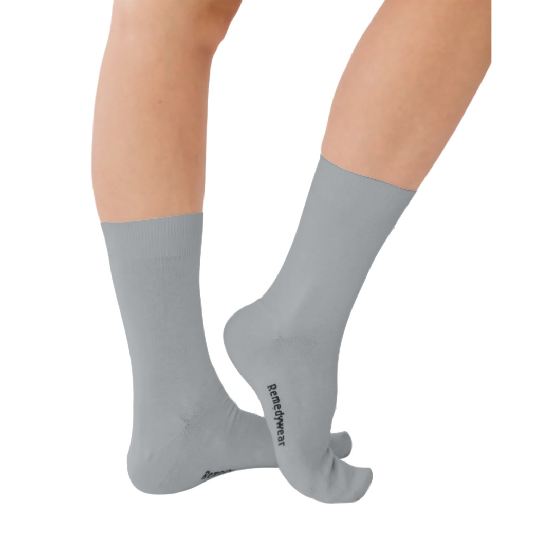 Grey remedywear socks for eczema